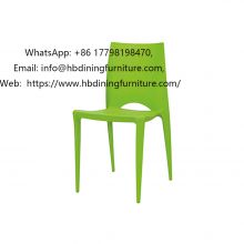 One-piece all-plastic green leisure dining chair