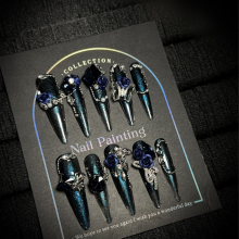 Wholesale Price Customized False Nail Dark Gothic Light Luxury for Special Occasions thumbnail-3