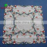 Christmas Table Cloth With the Embroidery of Bells and Berry