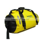 60L Yellow waterproof duffel bag as bike bag