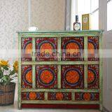 Antique Oriental Furniture-Tibetan Antique Hand Painted Cabinet