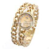 Women's Gold-Tone Stainless Steel Band Rhinestone Luury Fashion Quartz Analog Wrist Watches thumbnail-6
