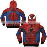 Custom made Sublimation Printed Polyester Fleece Spiderman Hoody