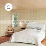 Inexpensive Embossed Vinyl Wallpaper, Beige Stylish Wide Stripe Wall Covering for Powder Room , Beautiful Wall Paper Maker