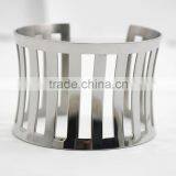 Punk Stainless Steel Cuff Metal Bangle Hollow Out Bracelet thumbnail-2