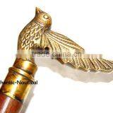 NAUTICAL DECOR ANTIQUE BRASS FINISHING BIRD HANDLE WALKING CANES-DECORATIVE WALKING CANES Wk1176 thumbnail-4