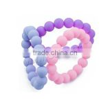 FDA approval soft baby teething chewable food silicone bead bracelet