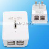 Multi-functional Travel Wall Four Usb Port Charger With One AC Output, UK/US/EU/AU Plug For Mobile thumbnail-2