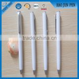 Promotional Stock Slim Plastic Ball Pen ,White Twist Plastic Ball Pens In Stock