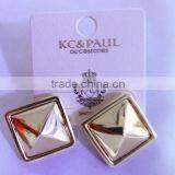 New Chic Fashion Women's Earrings Stainless Steel Silver Square Type Ear Stud Earrings Gift