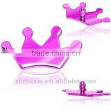 Grade 23 Titanium Pink Crown Dermal Top Body Piercing Accessories thumbnail-1