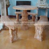 outdoor stone tables and benches (customized accept)