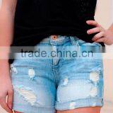 Ladies Fashion Denim Shorts, 2015 Hot Sale Girls Shorts, Overalls Hem With Grinding Shorts thumbnail-3