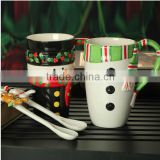 ceramic snowman mug handpaint coffee mug