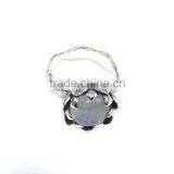 Moonstone Round Cabochon 925 Sterling Silver Rings thumbnail-1