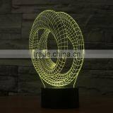 3D Optical Night Light Illusion Circle 7 RGB Light Colors 10 LEDs AA Battery or DC 5V Mixed Lot thumbnail-4