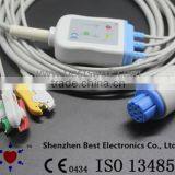 GE-Datex-Ohmeda ECG 3 Lead Cable and Leadwires, IEC With Grabber, 10pin