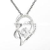 Custom Heart Pendant Silver Engraving Necklace Pendant thumbnail-1