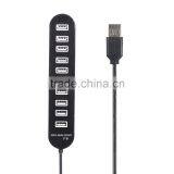 Portable 480MBPS Usb 2.0 10 Port Hub With One Switch thumbnail-2