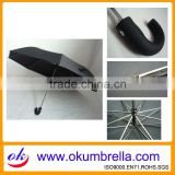 23 inches*8 ribs folding umbrella with crooked handle