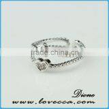 Zircon Crystal Love Heart Ring 5.5/6/7/8/9 Size thumbnail-1