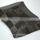 Black Woven Wooden Serving Tray and Plate thumbnail-2