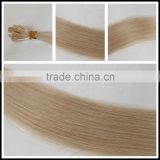 Flat tip 20" 15g light goden blond 24 color remy brazilian italy hot fusion protein keratin pre bonded human hair extension