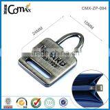 Mini Rectangular Alloy Brush Gun Metal Custom Zipper Puller thumbnail-1