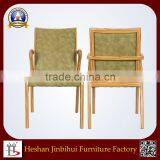 High Quality Stackable Modern Solid Wooden Armrest Chair