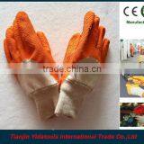 Orange Latex Coated Cotton Gloves