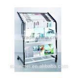 Customized Movable Free Standing Stainless Steel Newspaper Rack thumbnail-3
