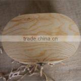 FSC High Quality Natural Oval Hinged Pine Wooden Jewelry Gift Box thumbnail-5
