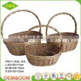 Wholesale Cheap Handmade Willow Woven Wicker Fruits Basket With Handle thumbnail-5
