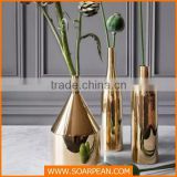 Exquisite Home Decor Fiberglass Golden Flower Vase