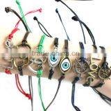 Vintage Love Letter Heart Evil Eye Rudder Charms Bracelet Adjustable Customized Charm Wax Cord Bracelet thumbnail-2