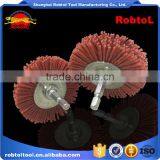 75mm Circular Abrasive Hex Shank Nylon Filament Wheel Shaft Mounted Spindle Deburring Rust Crimped Twist Knot Bowl Non Spark thumbnail-2