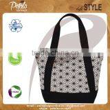 Canvas Beach Tote Bag With Overall Print With Pocket Suitable for Beach Female thumbnail-1