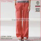 2015 Autumn Women's Garment Clothing Factory New Arrival Casual Smart Loose Fit Linen Cotton Female Trouser thumbnail-1