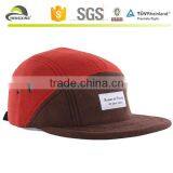 100% Wool High Qulit 5 Panel Caps With Woven Label thumbnail-2