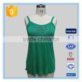 Cheap Fashion Women Causal Green Vest With Spaghetti Straps thumbnail-1