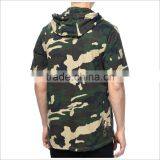 Factory Hot Sell Mens Destructed Camo Short Sleeve Hoodie thumbnail-4