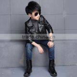 Zm40670b High Quality Wholesale Boys pu Jacket Auntum Children's Leather Jacket thumbnail-2