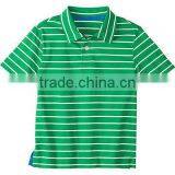 Green White Striped Boys Polo Shirt thumbnail-1