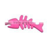 TPR Wand Pet Teaser Fish Bone Fuchsia thumbnail-2
