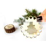 Unfinished Wooden Supply Cross Stitch Blank Christmas Decor Craft thumbnail-4