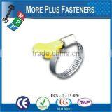 Made in Taiwan Stainless Steel Thin Hose Clamp Flexible Hose Clamp Butterfly Handle Type thumbnail-6
