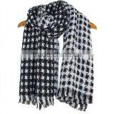 Women Soft Fringe Winter Plaid Cashmere Scarf thumbnail-6