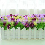 Lovely Decorative Artificial Silk Restaurant Table Daisy Flower With Fence Set thumbnail-2