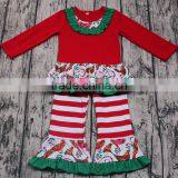 Yawoo Instock Deep Red Patchwork Dress Match Pants Christmas Clothes Girls Boutique Outfits thumbnail-5