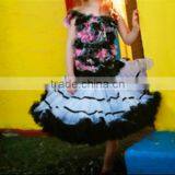 Gorgeous black white baby pettiskirt cheap tutu pettiskirt girls skirt wholesale tutu dress for girls party